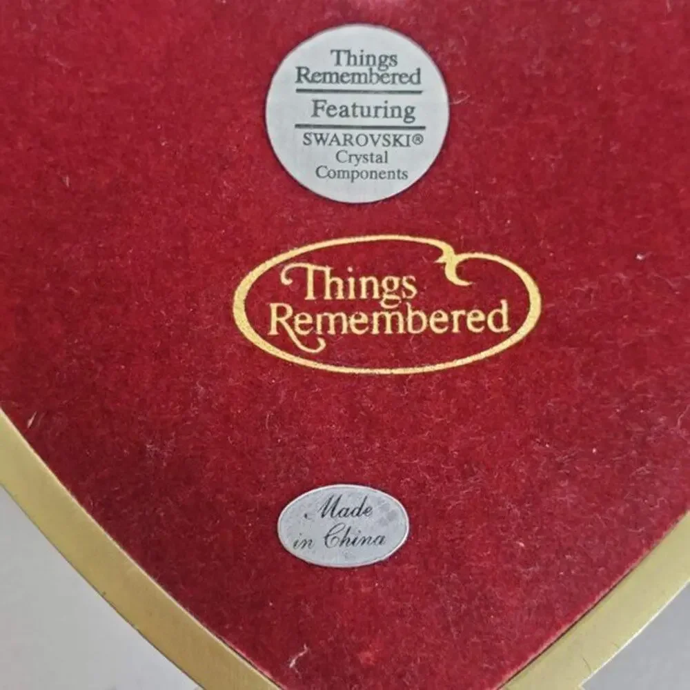 Things Remembered Heart Keepsake Box Gold Velvet Lined Jewelry Valentine Gift